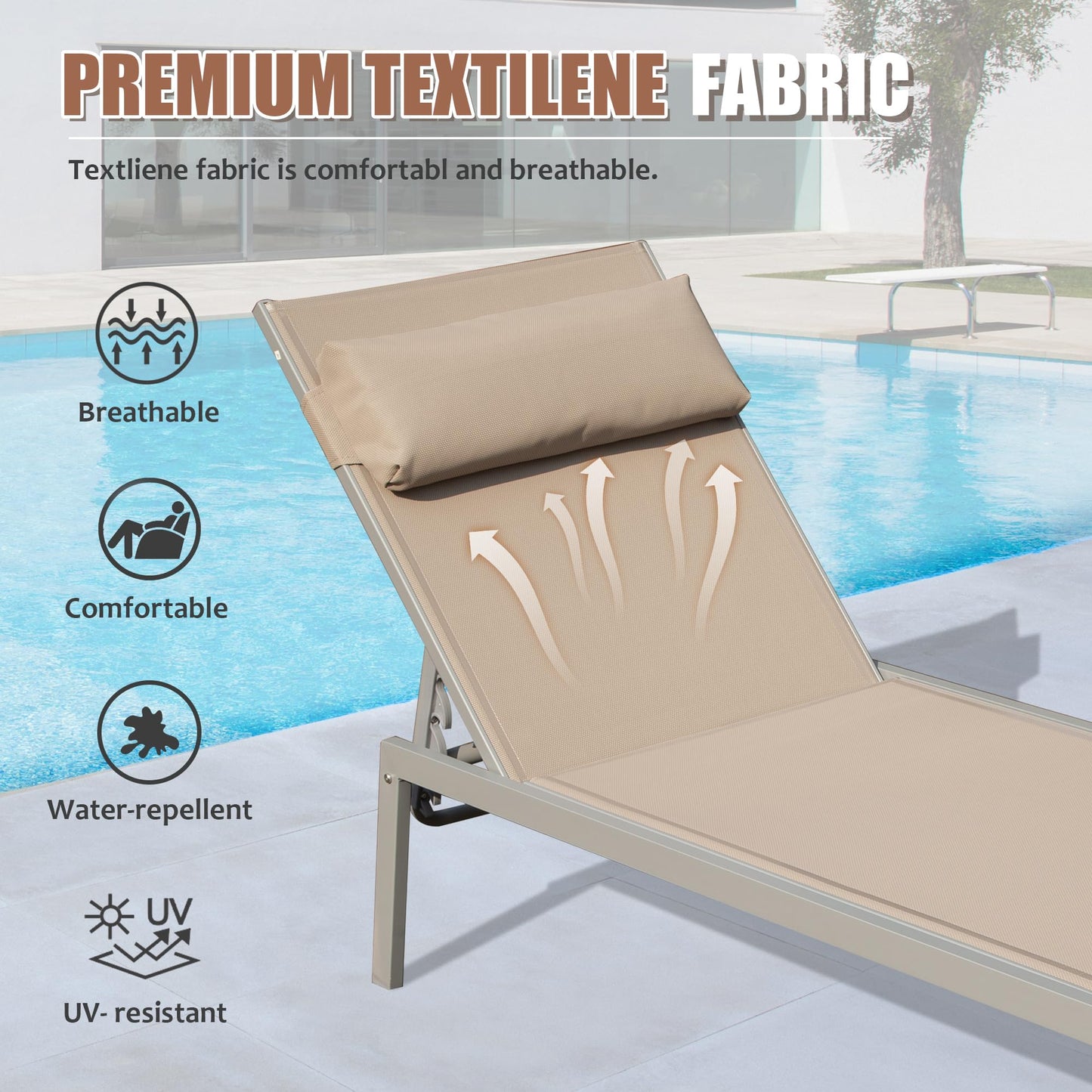 Patio Chaise Lounge Set of 3