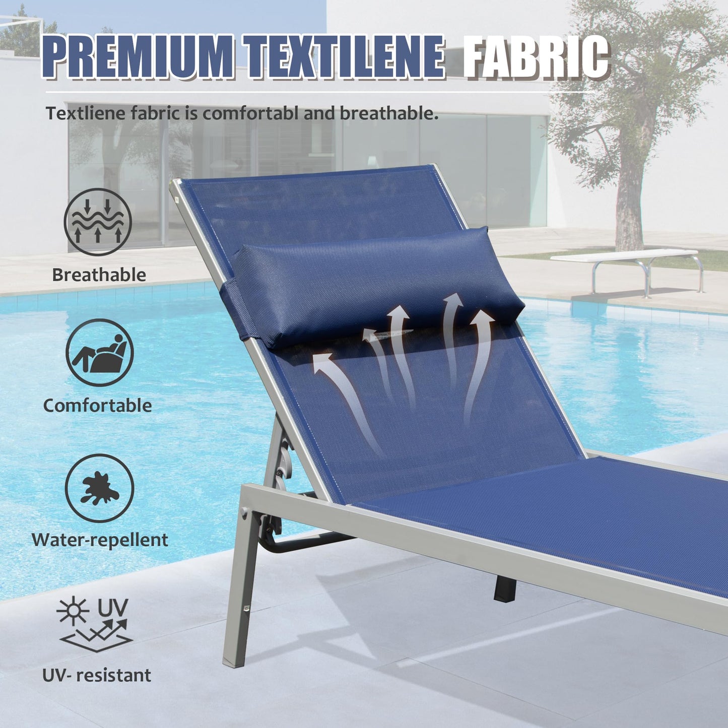 Patio Chaise Lounge Set of 3