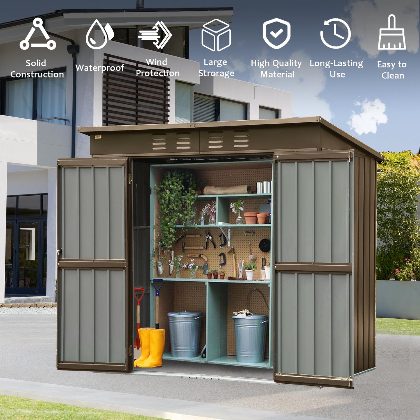 Outdoor Storage Shed 6x4 FT