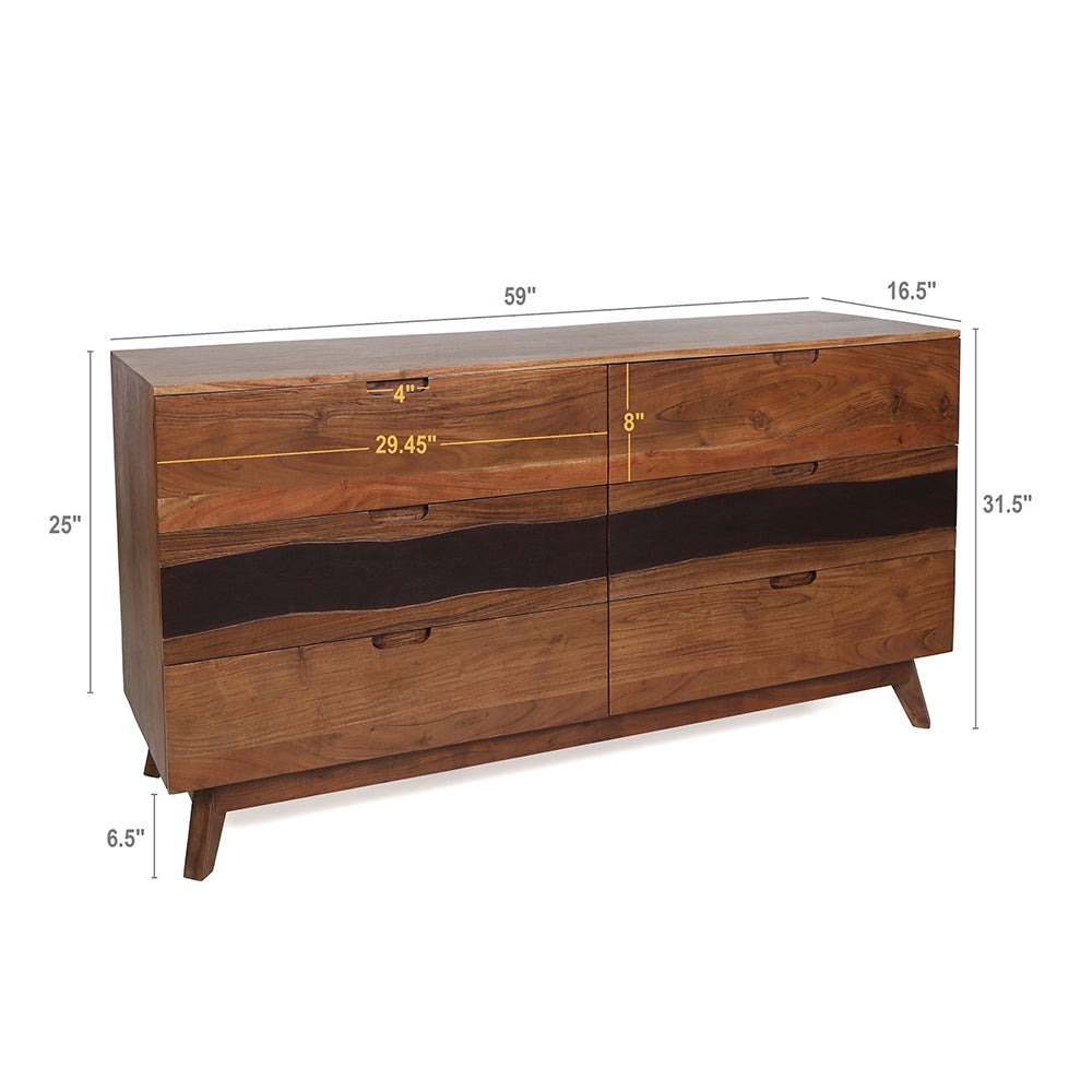 Sierra Six Drawer Sideboard