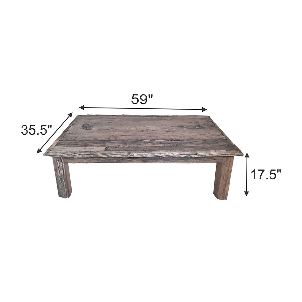 Rustic Coffee Table - 59x35.5x17.5"