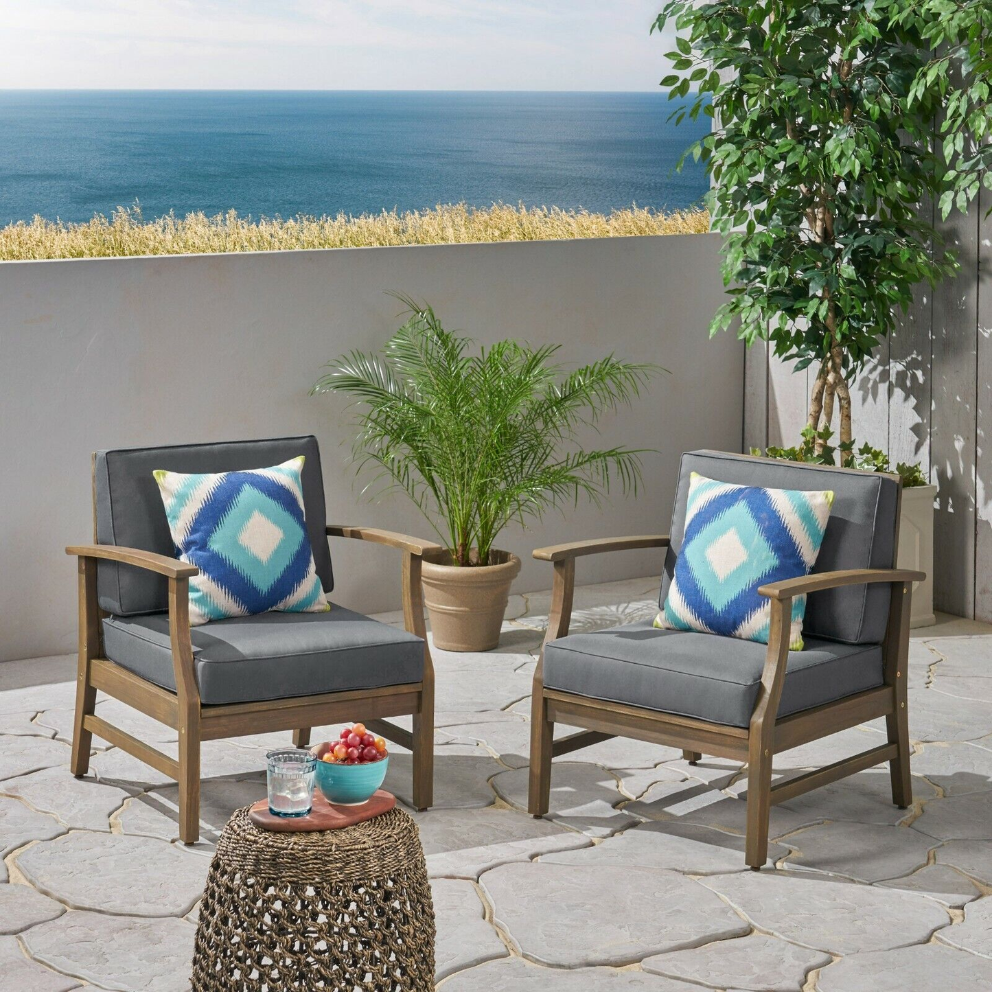 Perla Club Chairs Set of 2, Dark