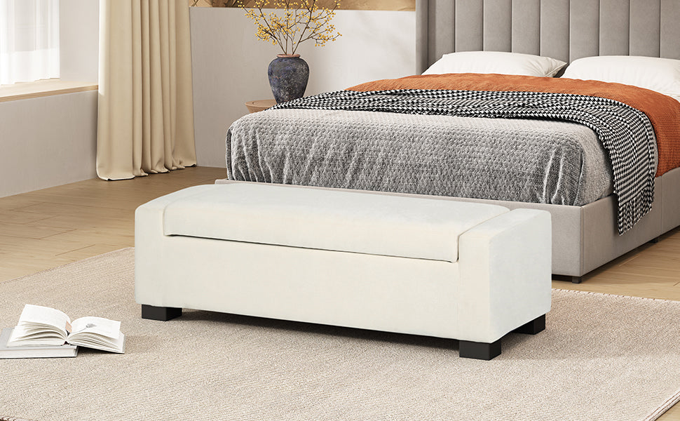 50" Ottoman Bench in Textured Fabric