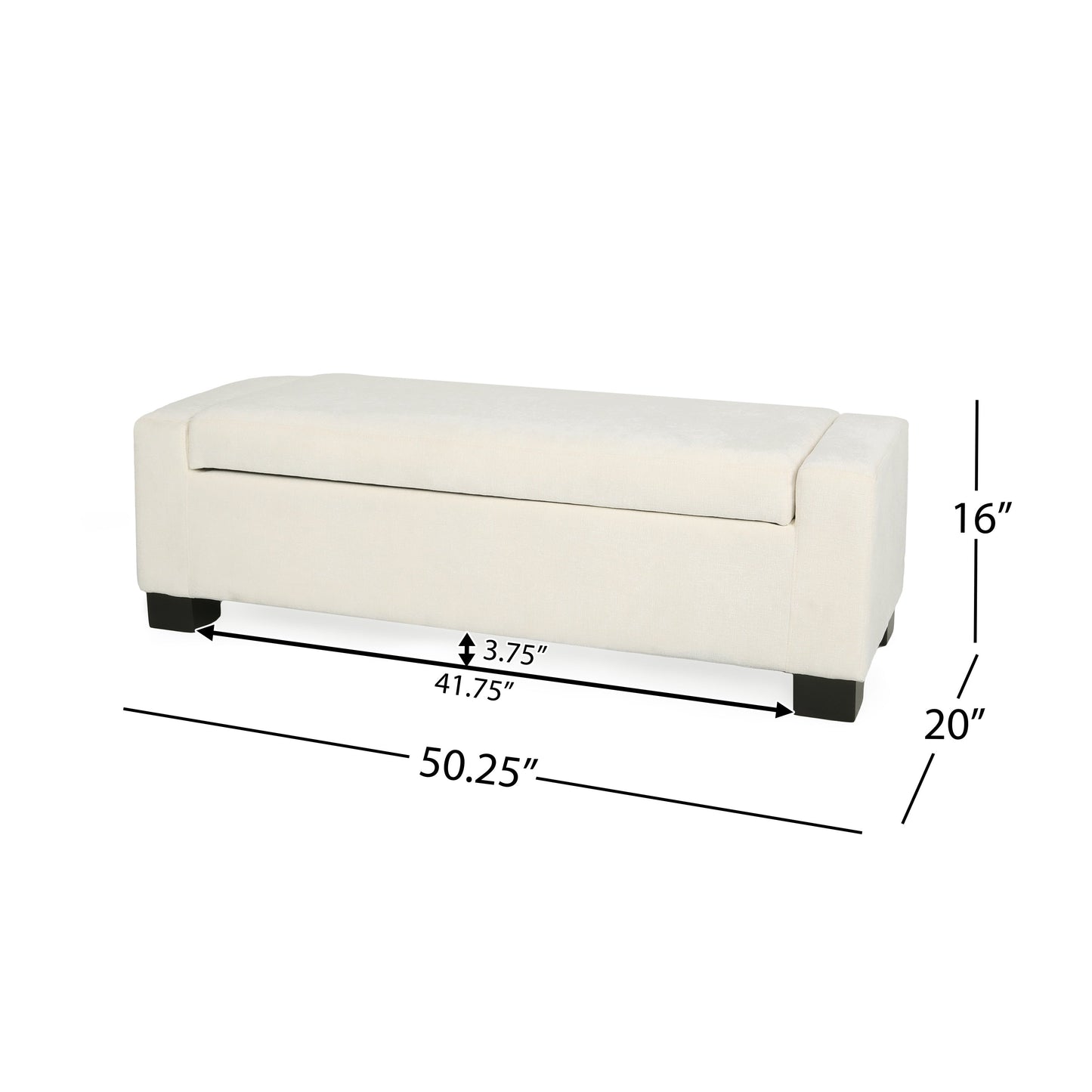 50" Ottoman Bench in Textured Fabric