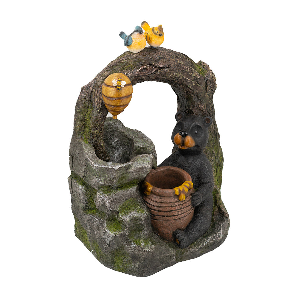 Decorative Two-Tiered Water Fountain with Woodland Animal Design