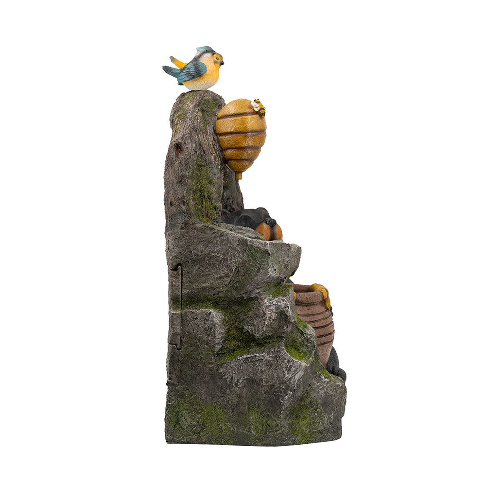 Decorative Two-Tiered Water Fountain with Woodland Animal Design