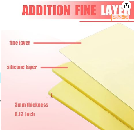 Kit d'entraînement 6 pièces pour tatouage, peau factice en silicone vierge épaisse de 3 mm, 12x8 po