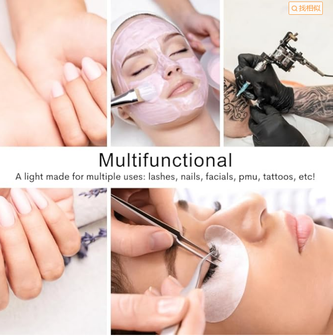 Tattoo Estheticians Pmu Eyelash LED Floor Light,  moon Lamp with phone holder