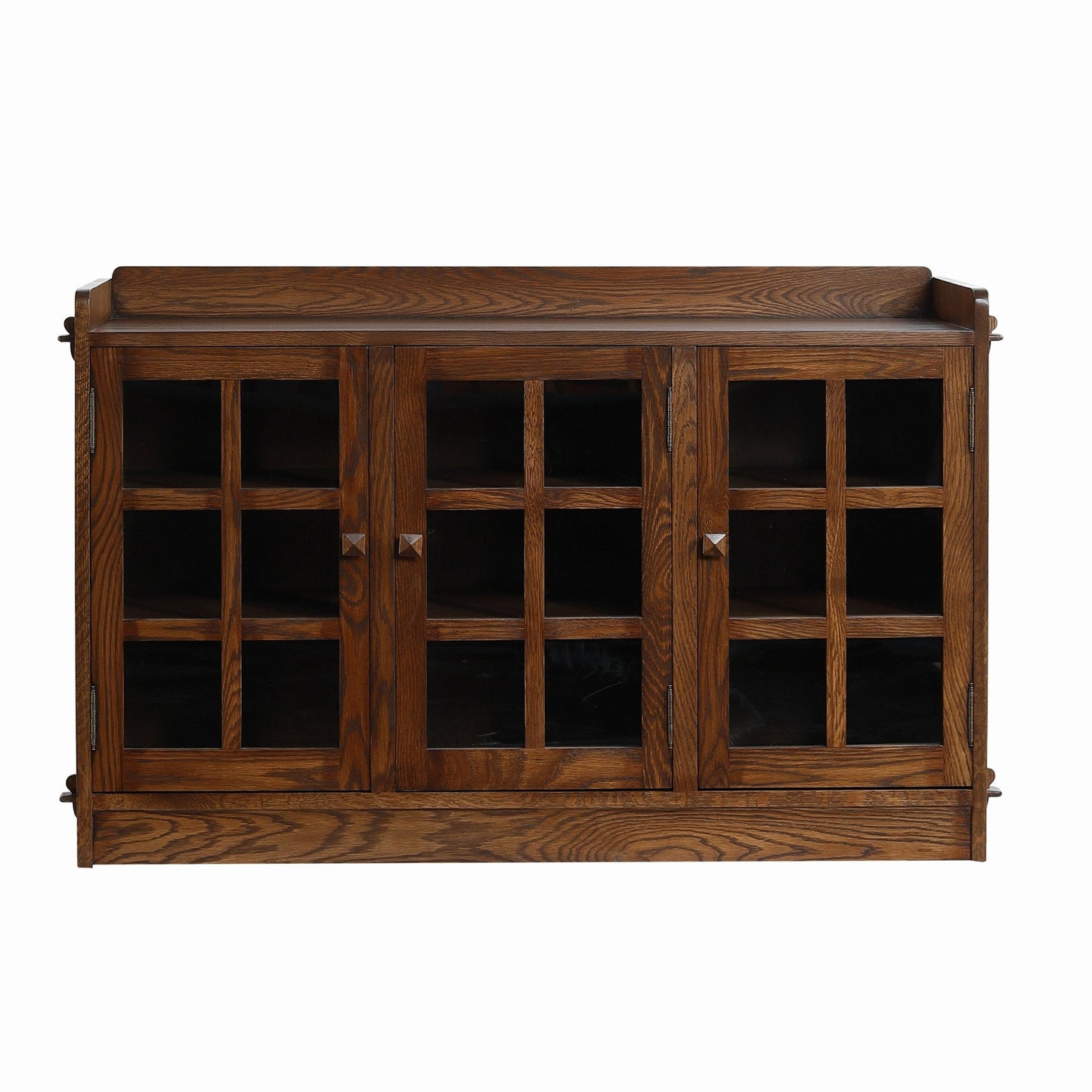 Mission Oak 3 Door Console, TV Stand - Walnut (W1)