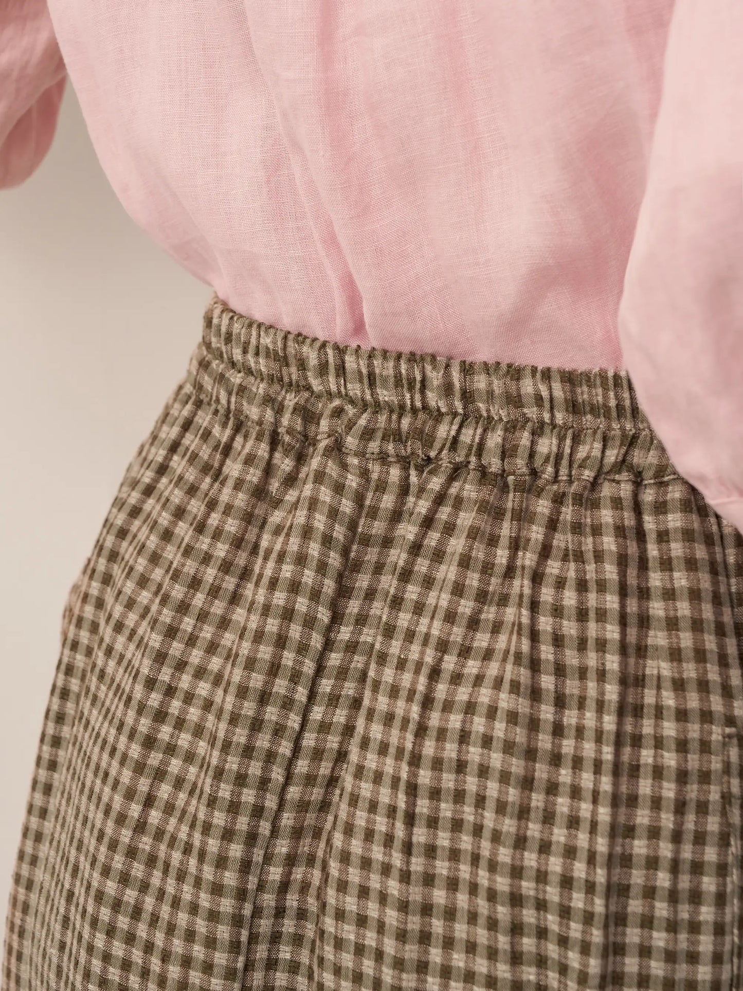 Linen-Cotton Elastic Waist Skirt MARINA