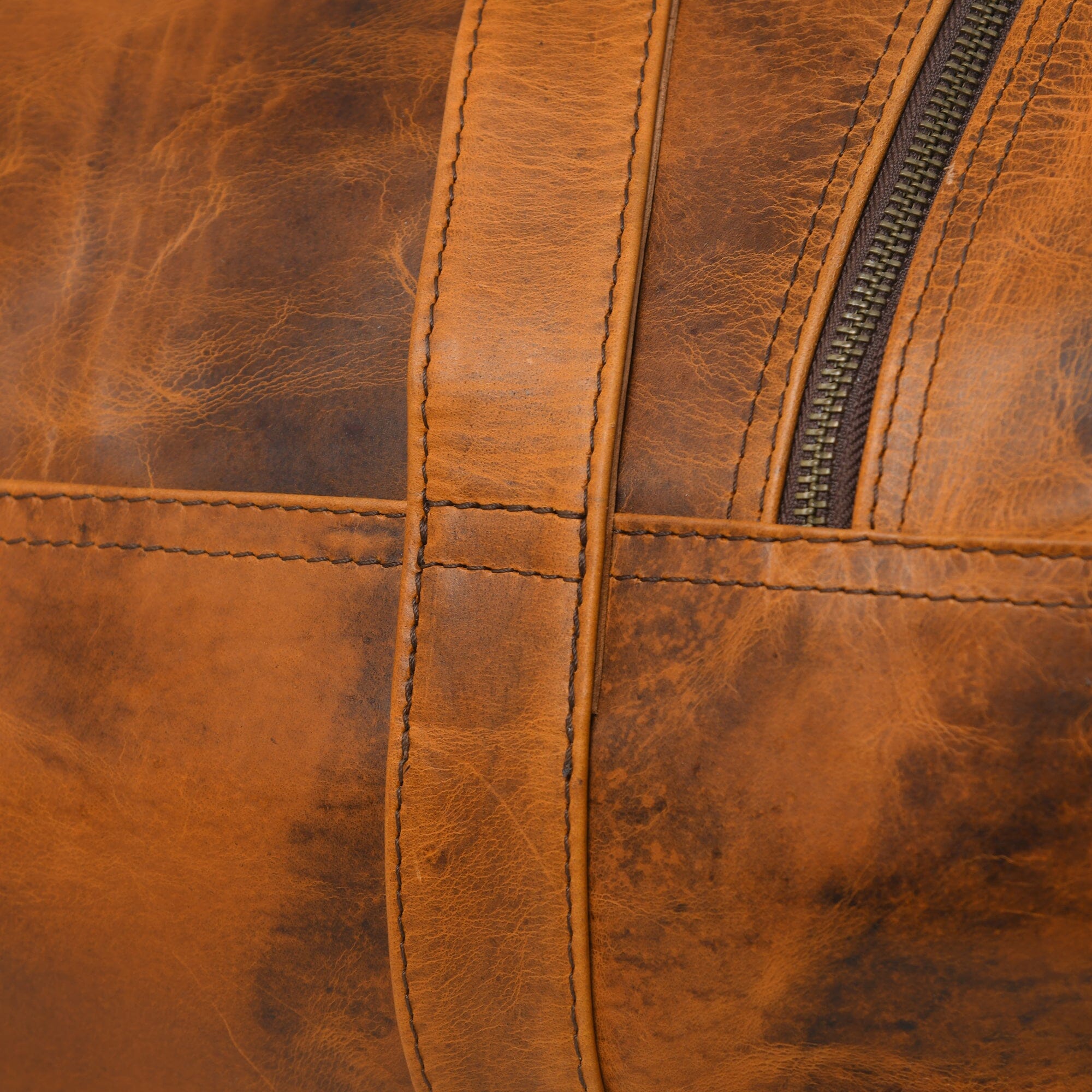 Sac de sport et de voyage en cuir, rond