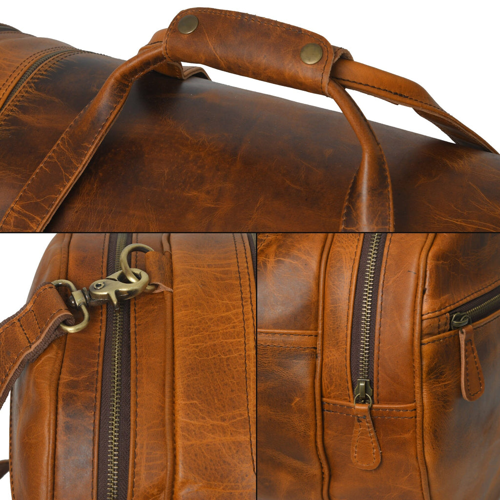Sac de sport et de voyage en cuir, rond