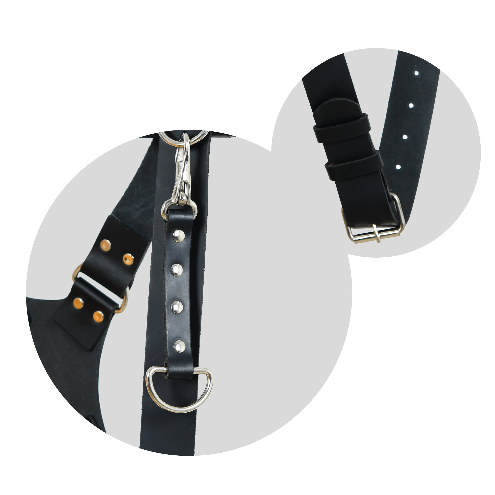 Harnais double en cuir pour appareil photo - Noir