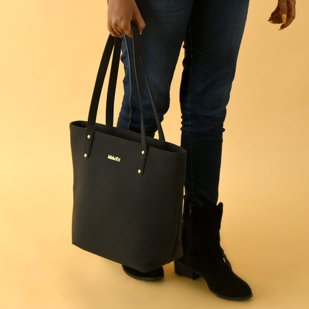 Sac fourre-tout en cuir vegan Era - Noir de minuit