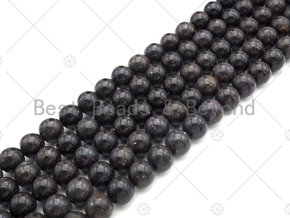 Genuine Rare Australian Black Opal Round Smooth Beads, 6mm/8mm/10mm High Quality Black Opal, Natural Opal, 15.5'' Full Strand, Sku#U1056