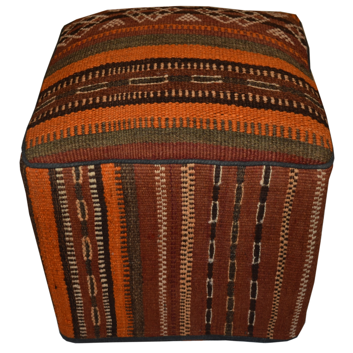 One of a Kind Kilim Rug Pouf Ottoman foot stool - #209