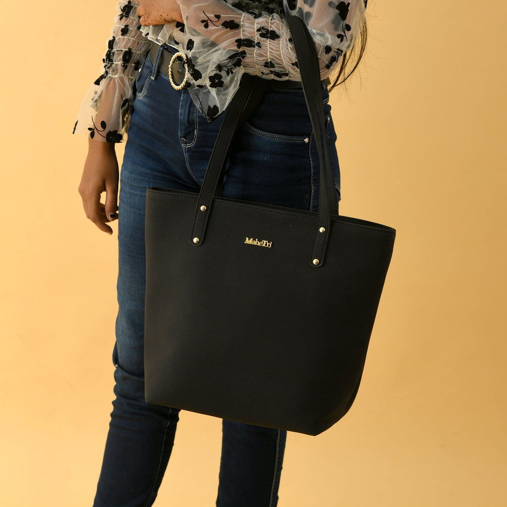 Sac fourre-tout en cuir vegan Era - Noir de minuit