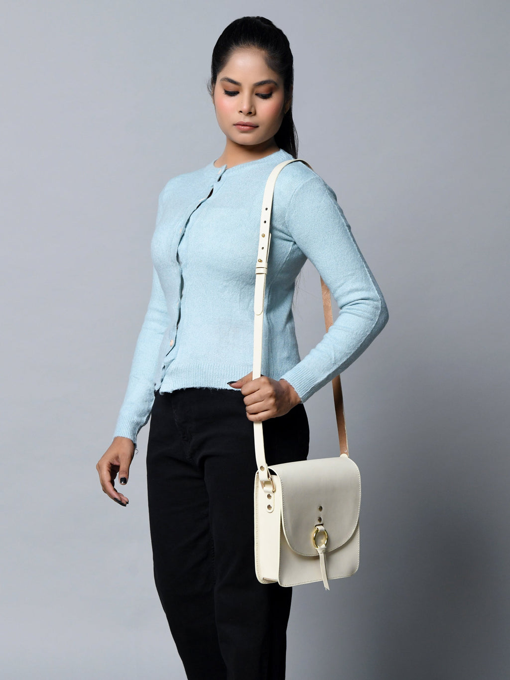 Sac bandoulière blanc élégant