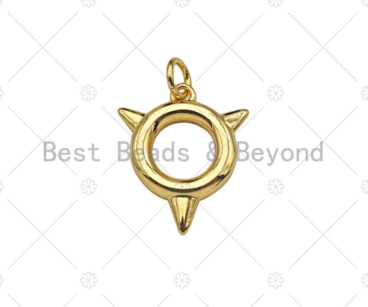 Gold Filled Round Ring With Arrows Shape Pendant, 18K Gold Filled Round Ring Charm, Necklace Bracelet Charm Pendant, 15x18mm, Sku#Y442