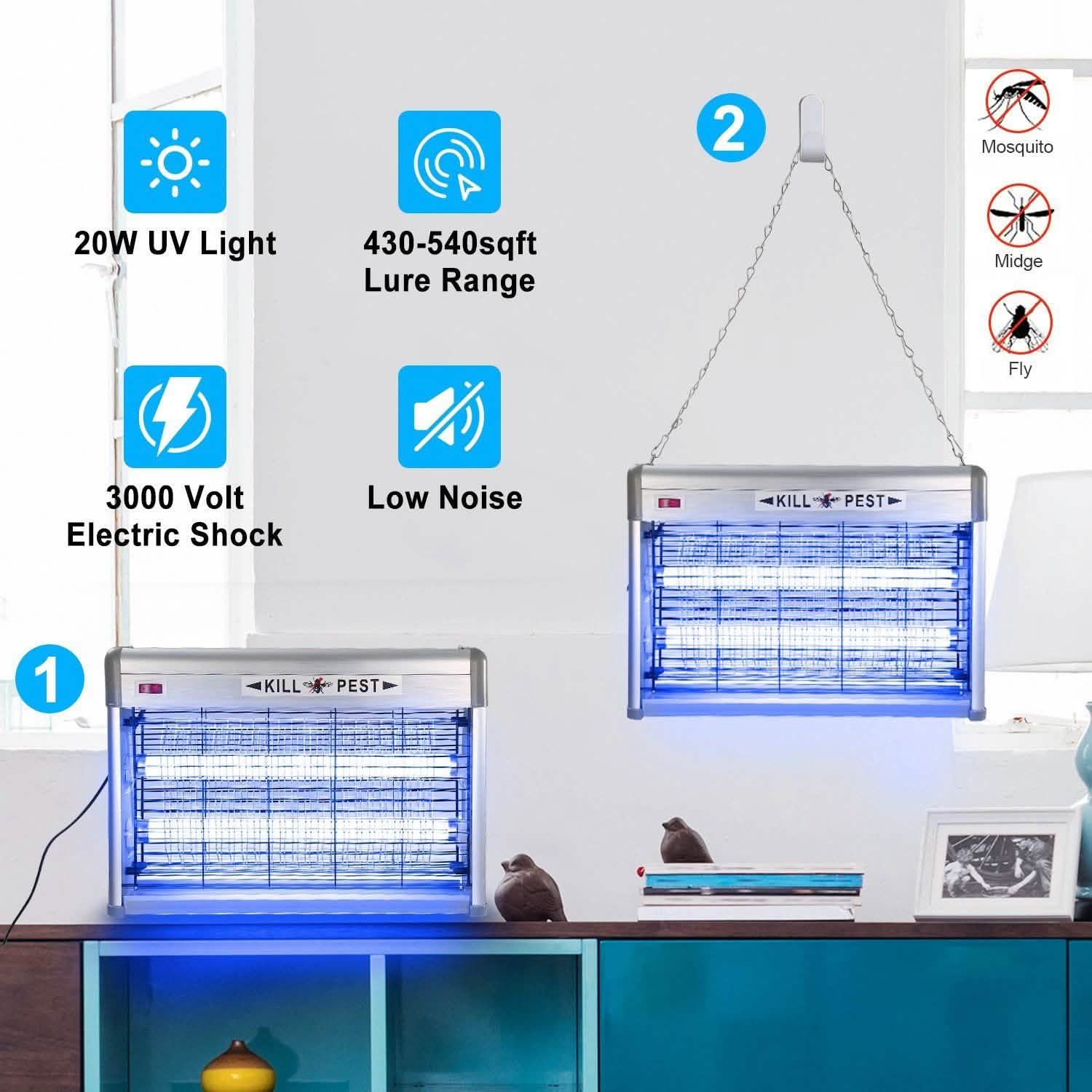 20W Electric Fly Bug Zapper Mosquito Insect Killer