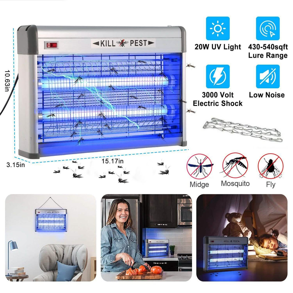 20W Electric Fly Bug Zapper Mosquito Insect Killer
