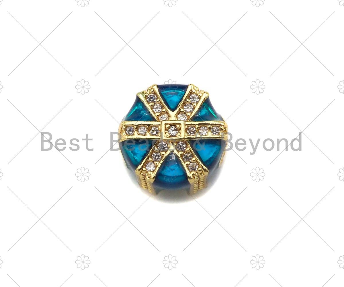Enamel Colorful Gift Box Spacer Beads, Christams  Enamel Charm, Big Hole Enamel Jewelry,11x11x9mm,Sku#N56