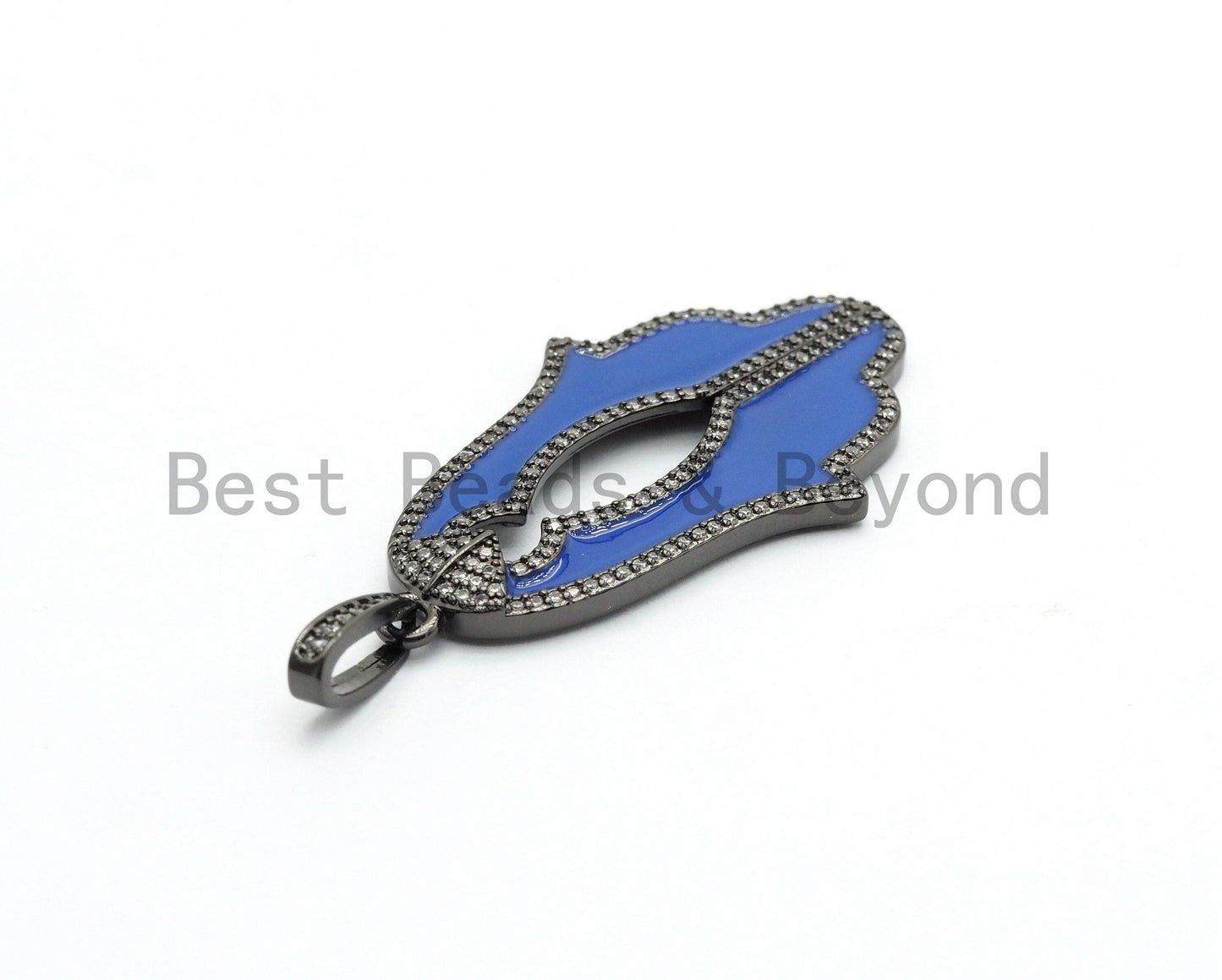 NEW Enamel Colorful Hamsa Hand Pendant,CZ Micro Pave Oil Drop Leaf pendant,Enamel pendant,Enamel Jewelry,27x47mm,sku#F568C