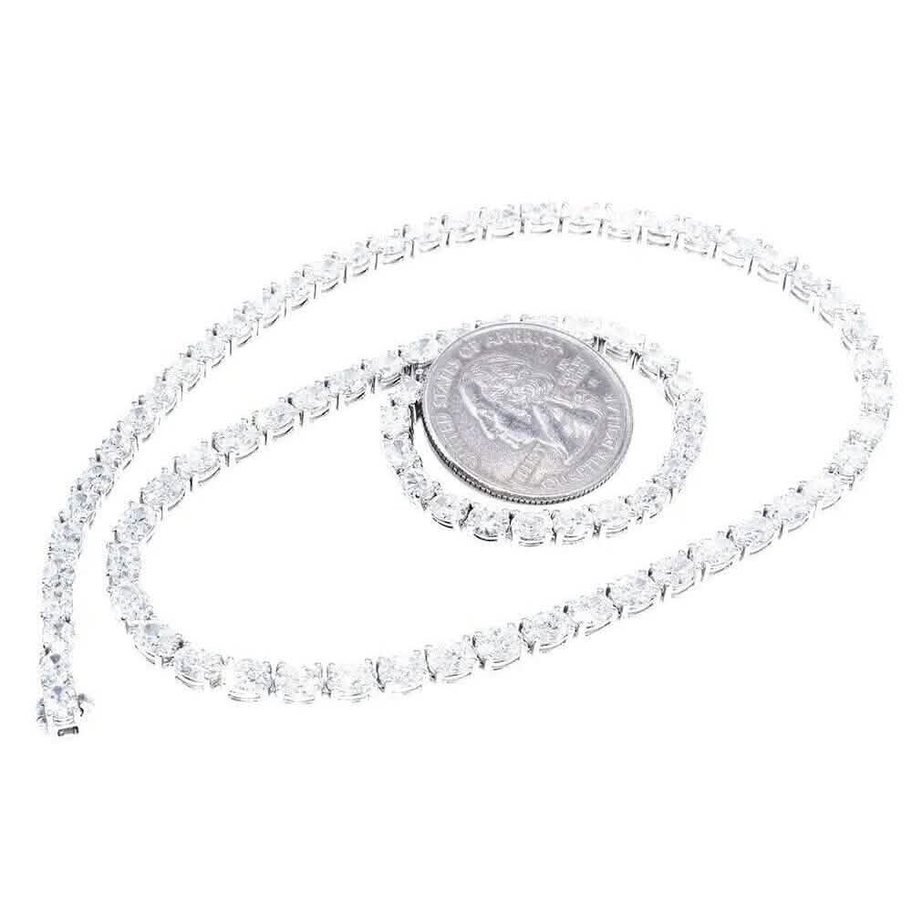 21.25カラット ラボグロウンオーバルダイヤモンド グラデュエーテッドテニスネックレス プラチナ＆14K