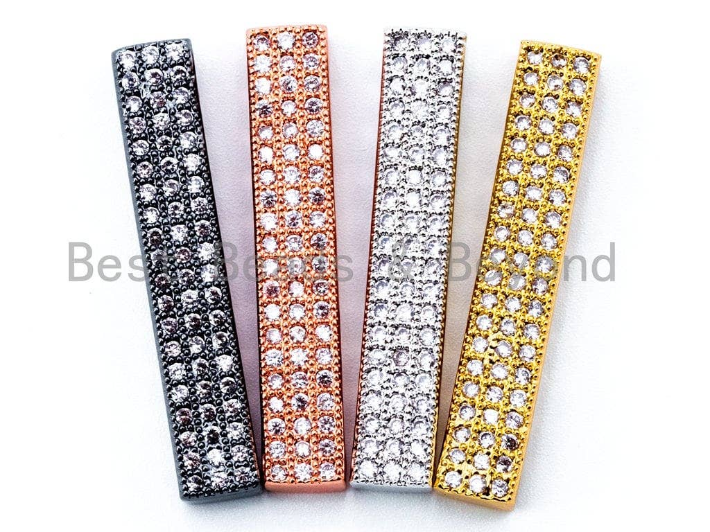 CZ Micro Pave Rectangular Bar Connector, sku#G198