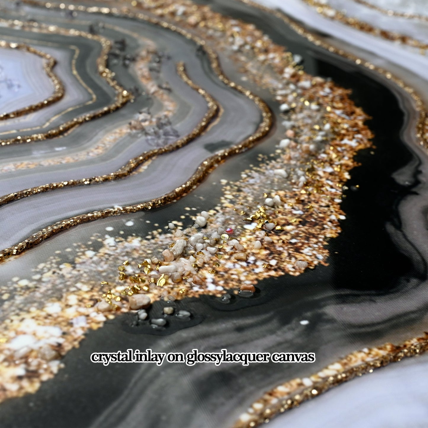 Black And Abstract Textured Canvas Art
