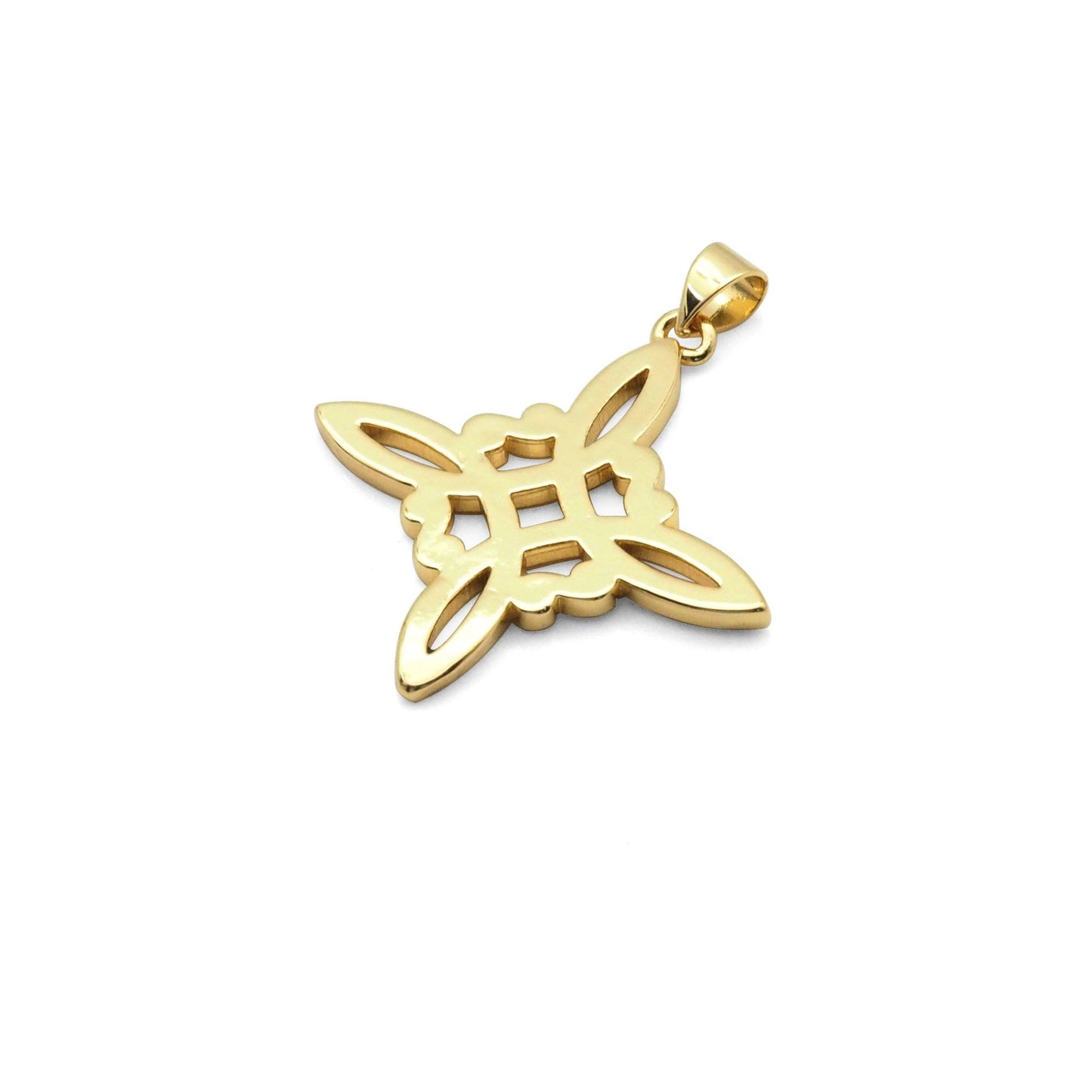 Black white enamel Chinese Knot Flower Charm, Sku#LK823