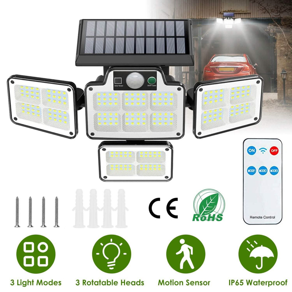 216 LEDs  Solar Outdoor Light Motion Sensor Security Wireless Lamp