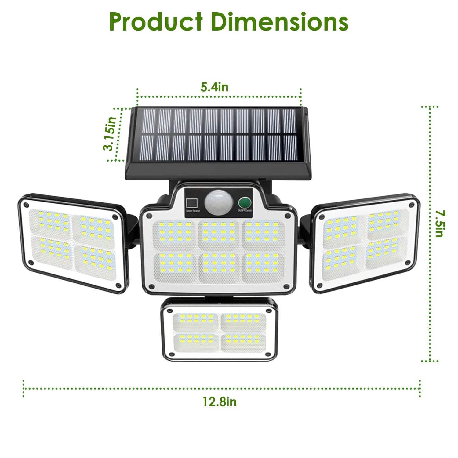 216 LEDs  Solar Outdoor Light Motion Sensor Security Wireless Lamp