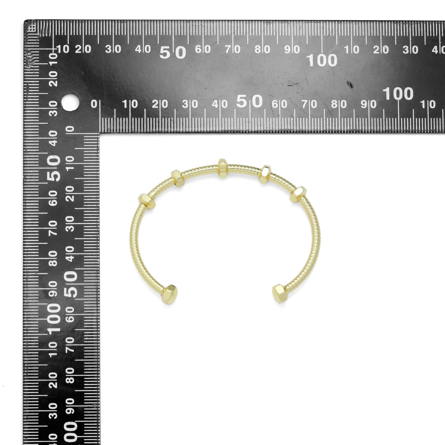 Gold Nut Bolt Adjustable Bracelet cuff, Sku#A281