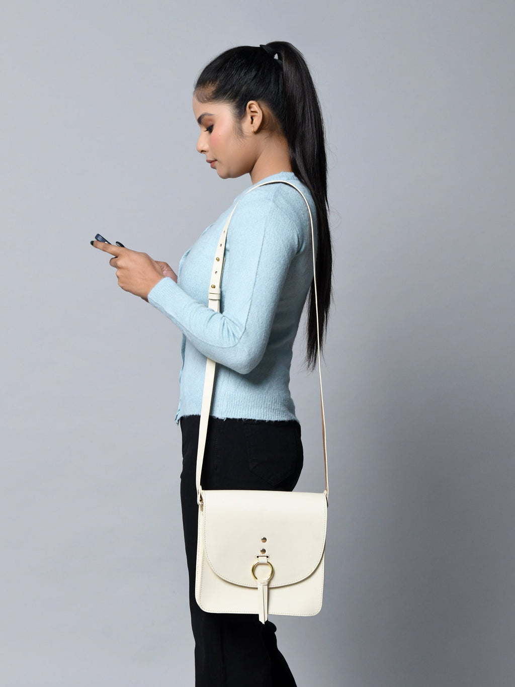 Sac bandoulière blanc élégant