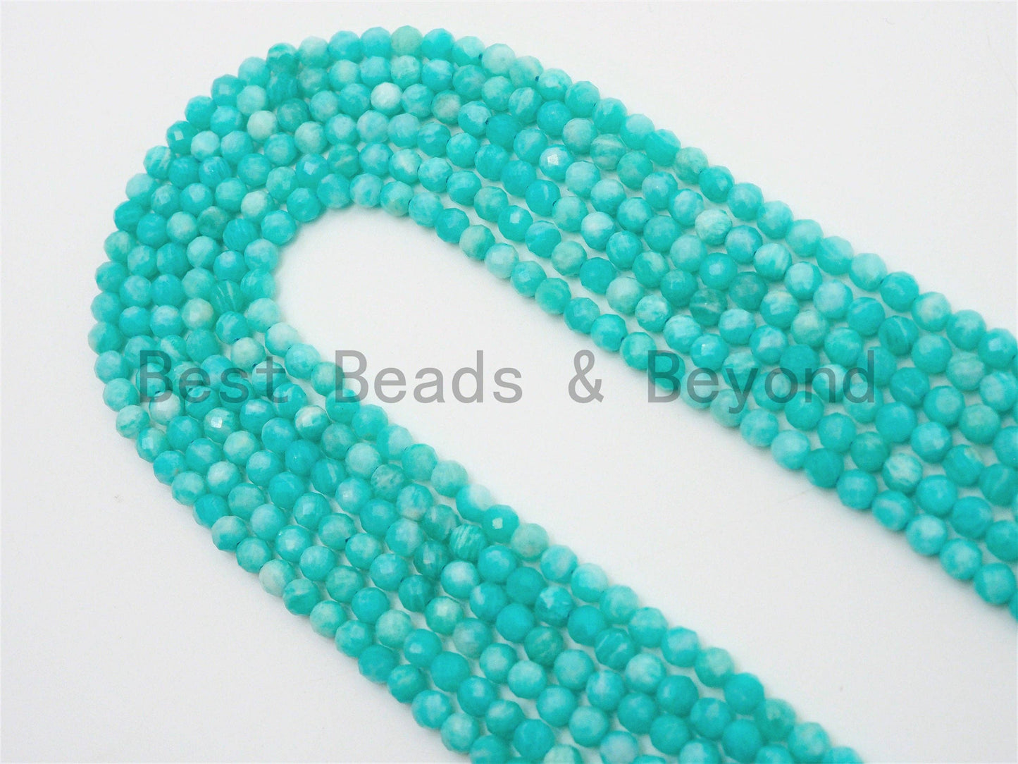 2x3mm/4mm High Quality Natural Amazonite beads, Rondelle/Round Faceted Gemstone Beads, 15-16inch strand, SKU#U367
