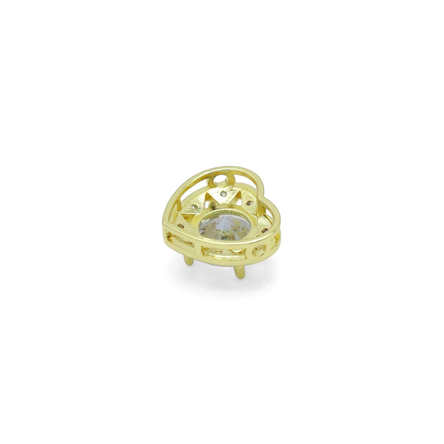 Big Crystal Heart Charm Pendant Spacer beads, Sku#LK1061