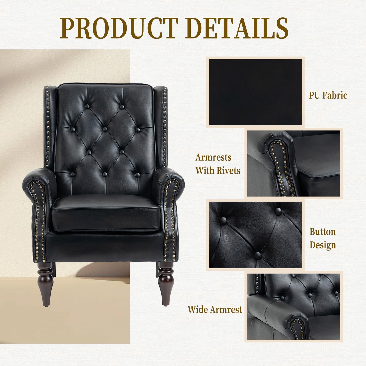 Wood Frame Armchair - Modern Accent Chair