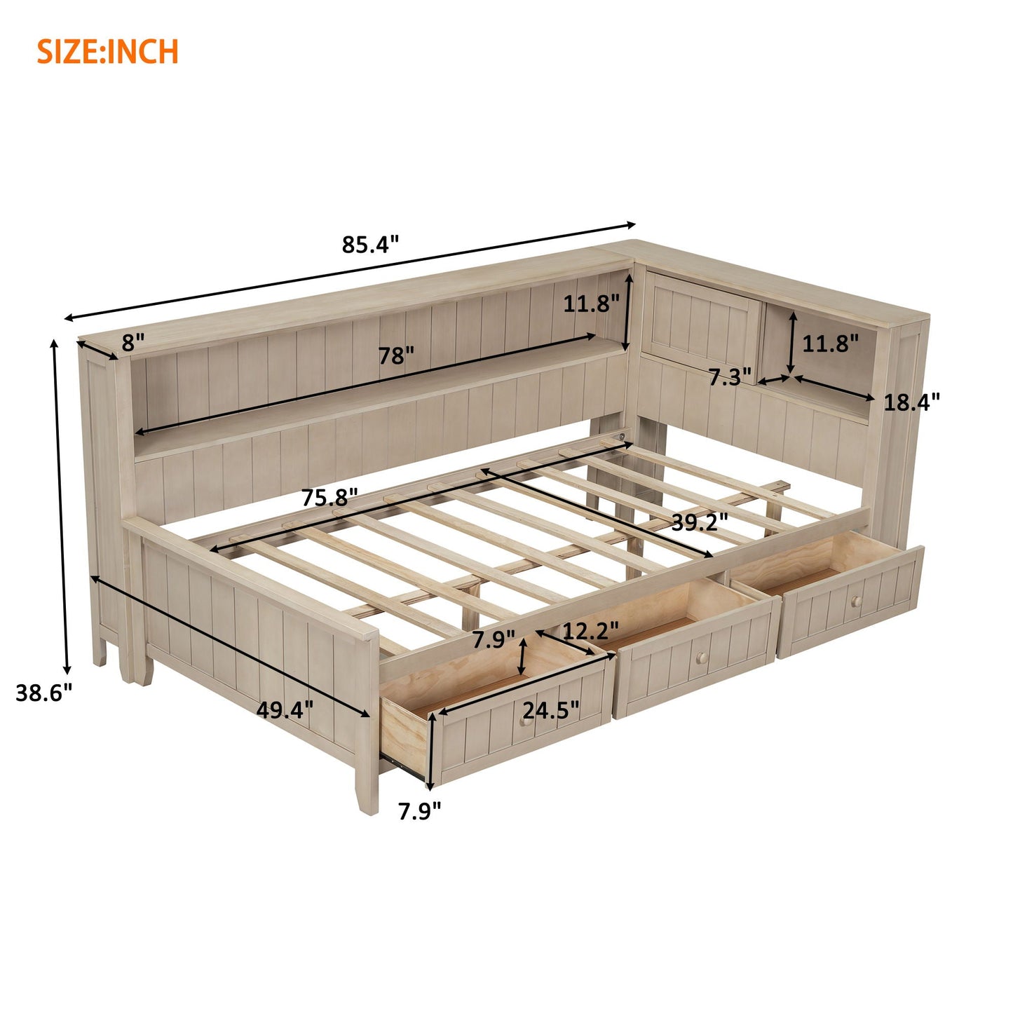 Daybed With Storage Shelves