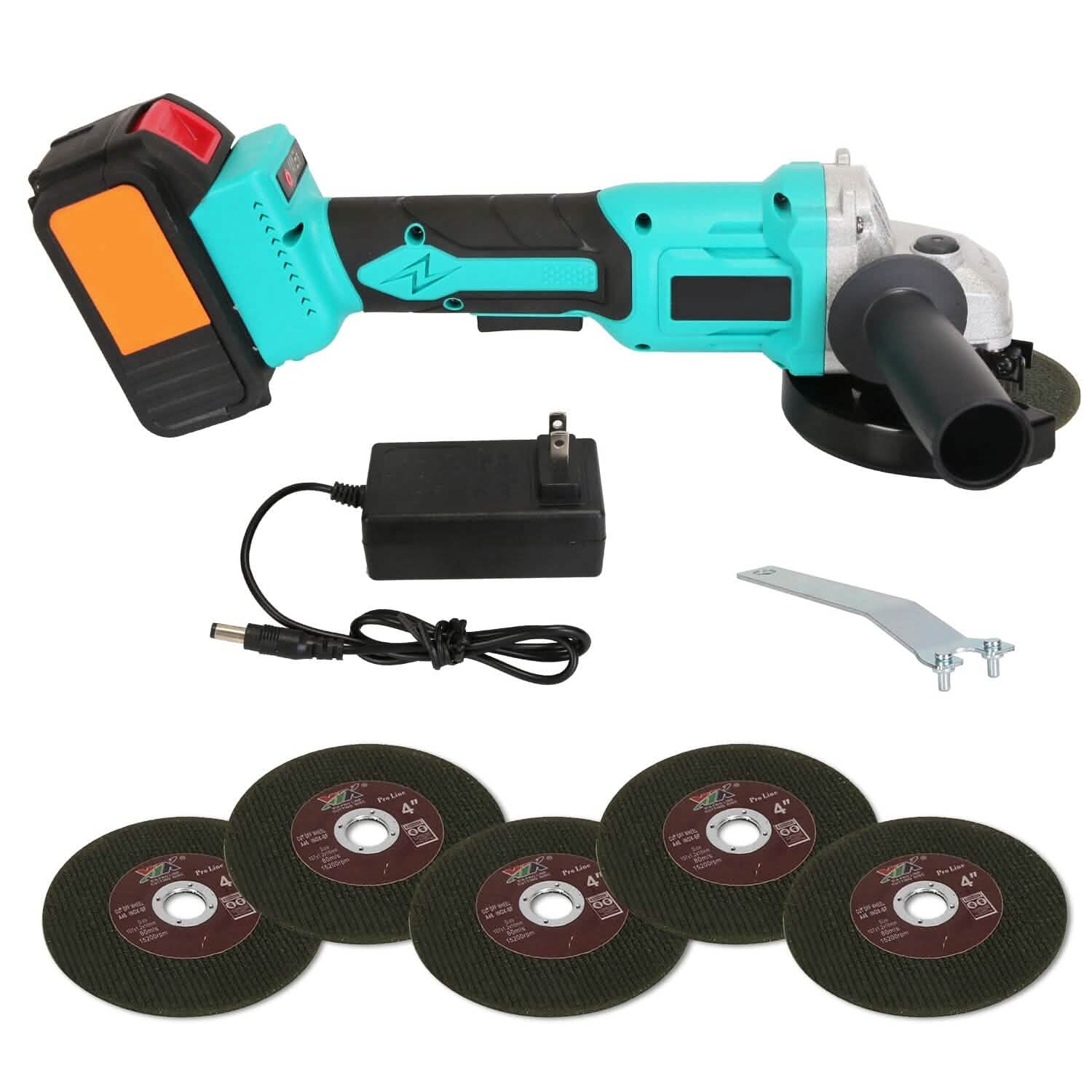 21V Cordless Angle Grinder Kit with Brushless Motor