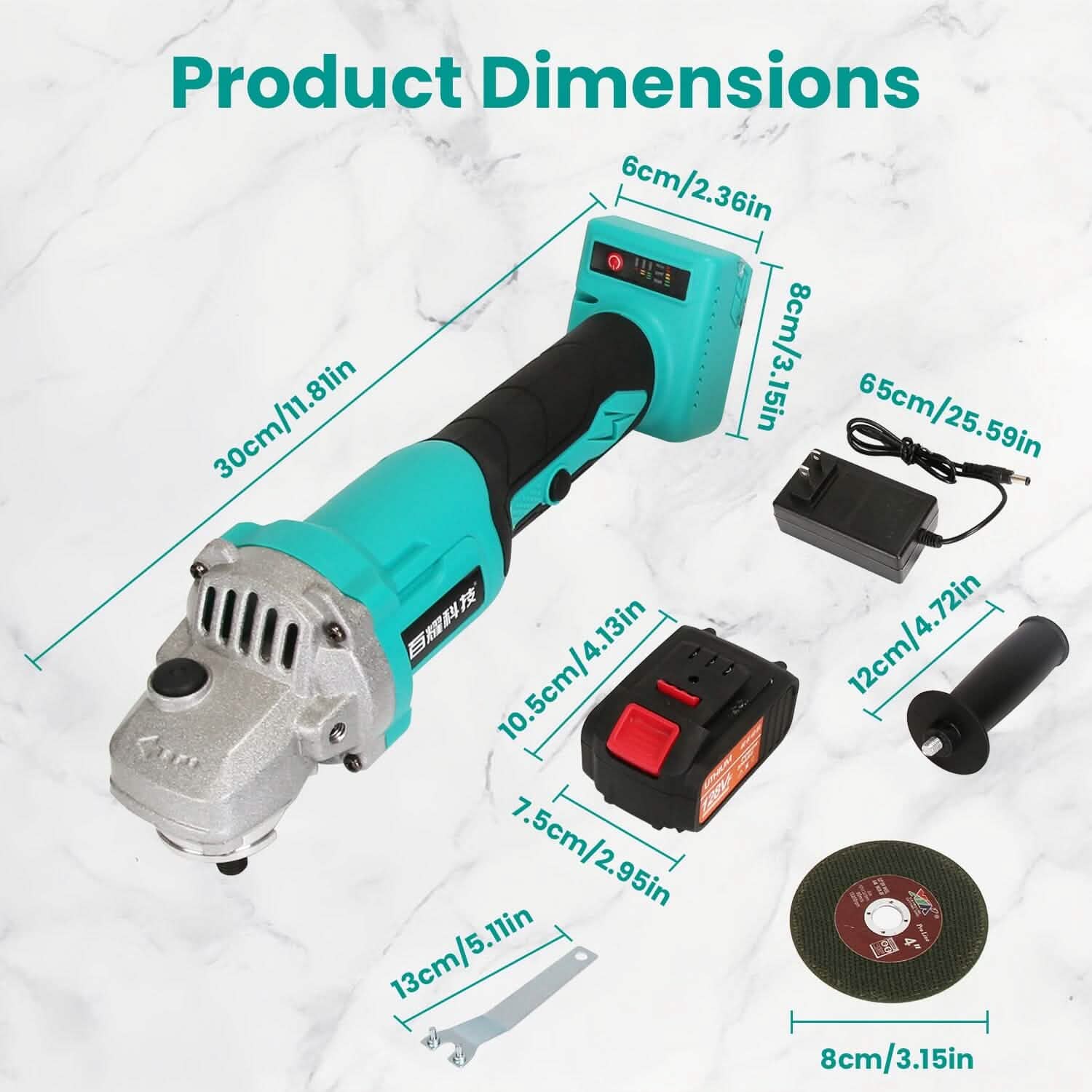 21V Cordless Angle Grinder Kit with Brushless Motor