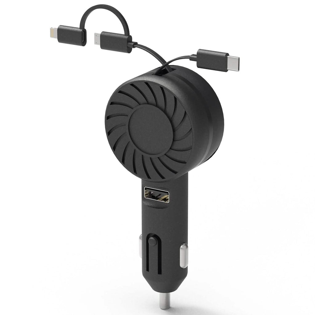 Chargeur de téléphone de voiture rétractable 3-en-1 21W