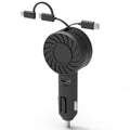 Chargeur de téléphone de voiture rétractable 3-en-1 21W