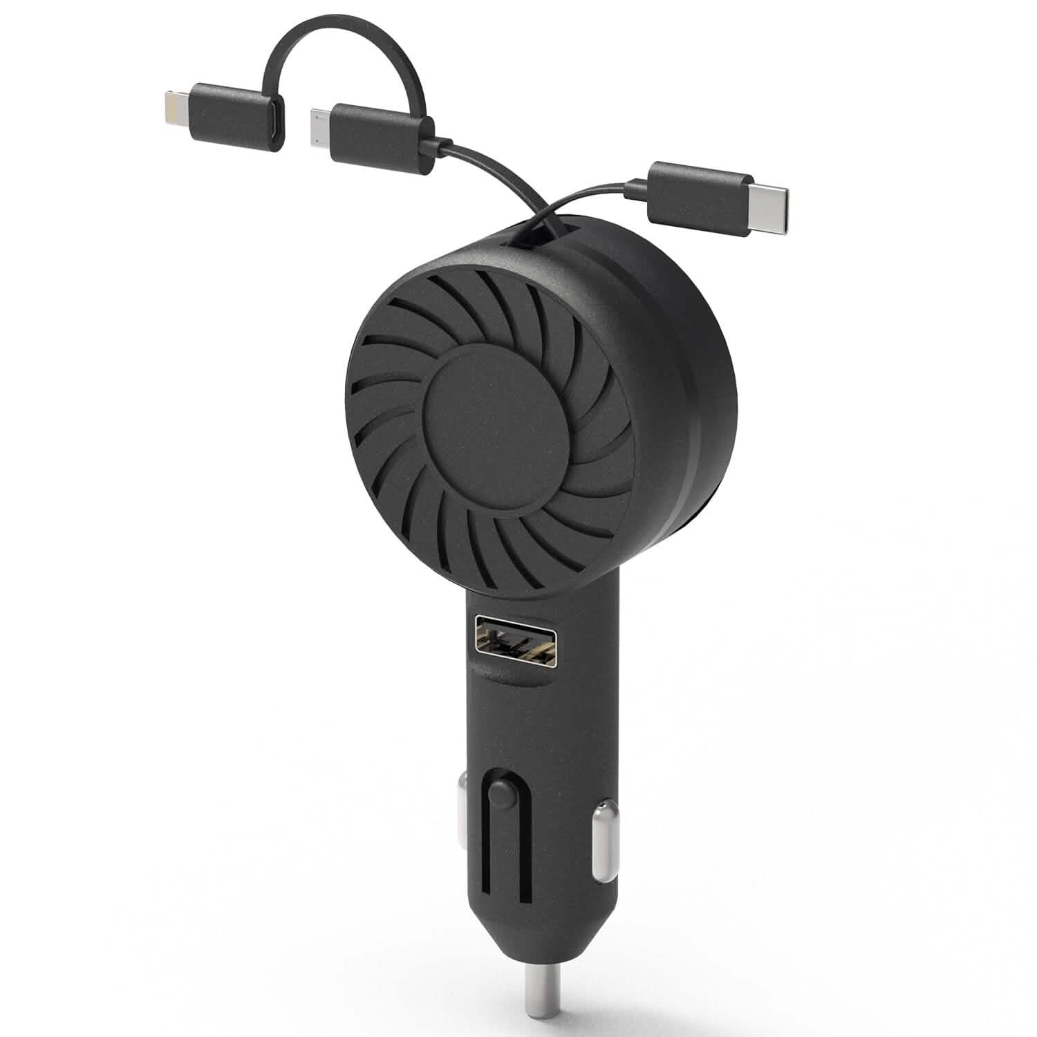 Chargeur de téléphone de voiture rétractable 3-en-1 21W