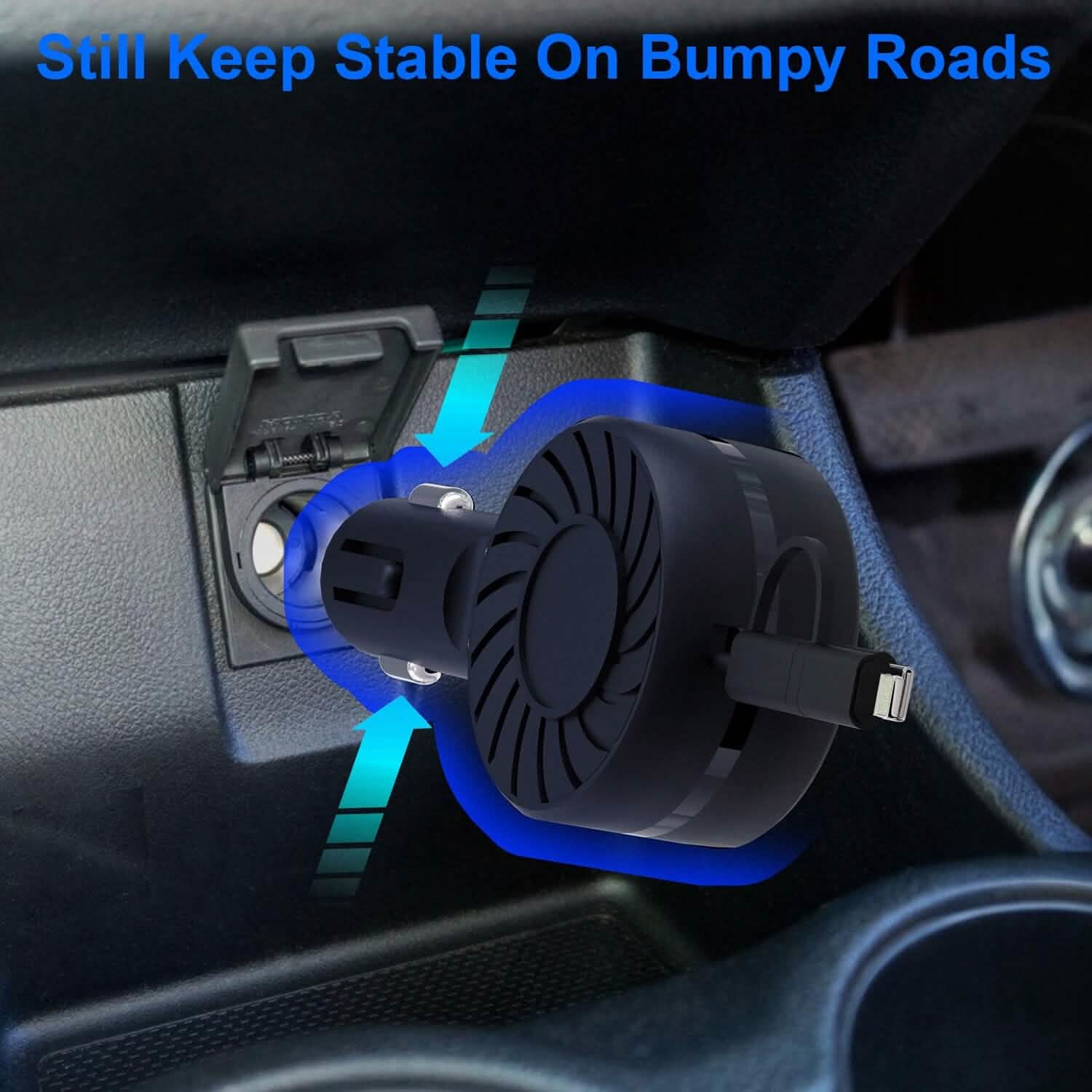 Chargeur de téléphone de voiture rétractable 3-en-1 21W