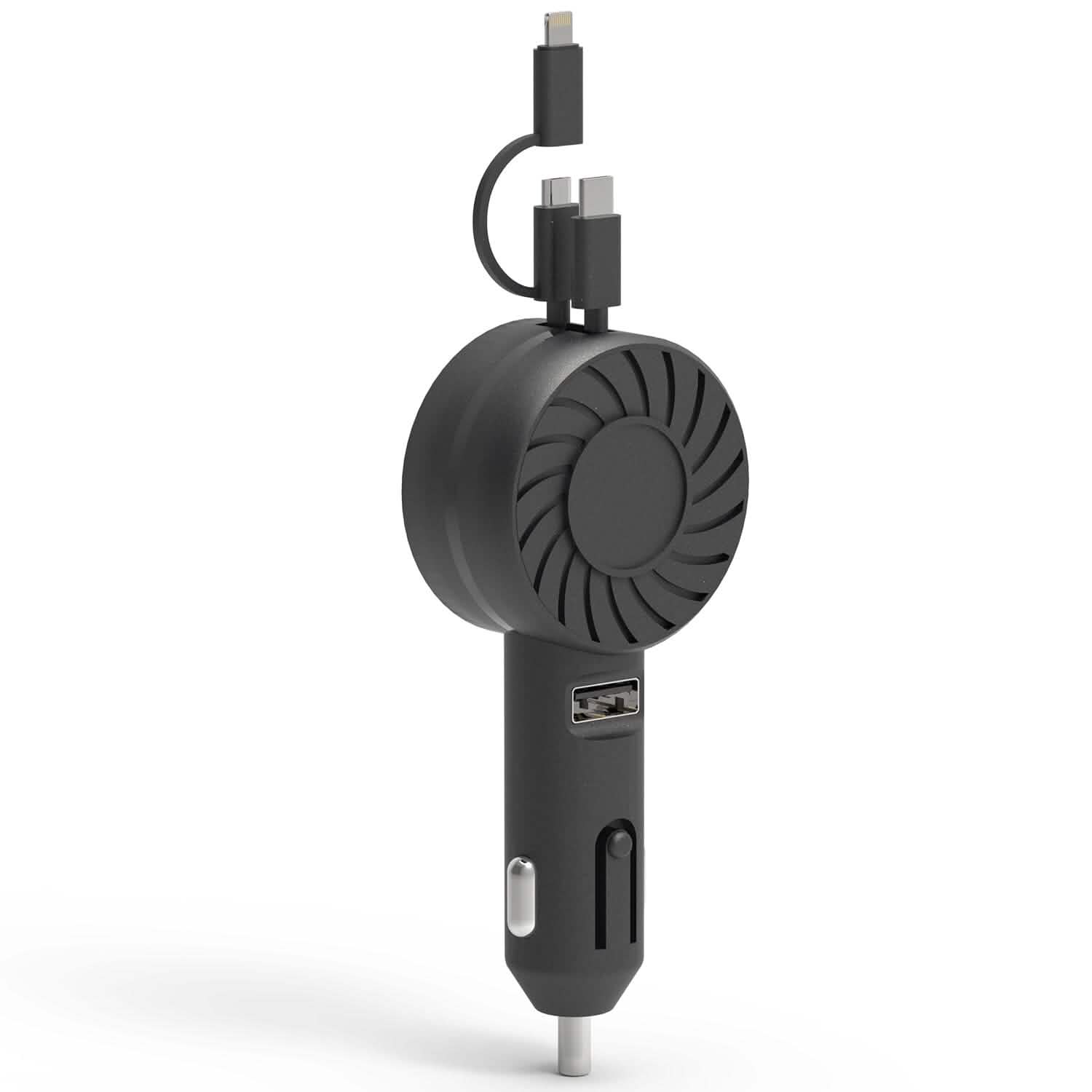 Chargeur de téléphone de voiture rétractable 3-en-1 21W