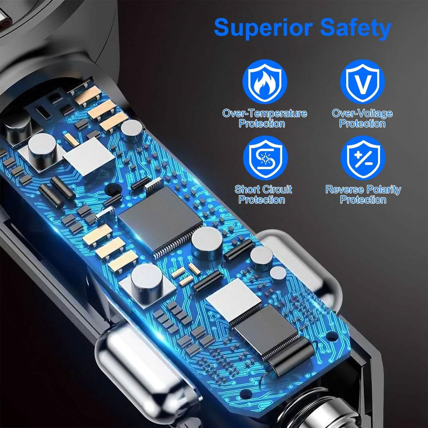 Chargeur de téléphone de voiture rétractable 3-en-1 21W