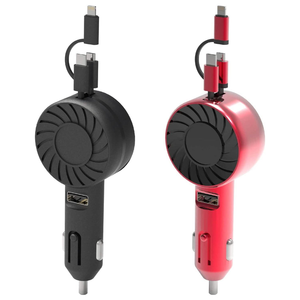 Chargeur de téléphone de voiture rétractable 3-en-1 21W