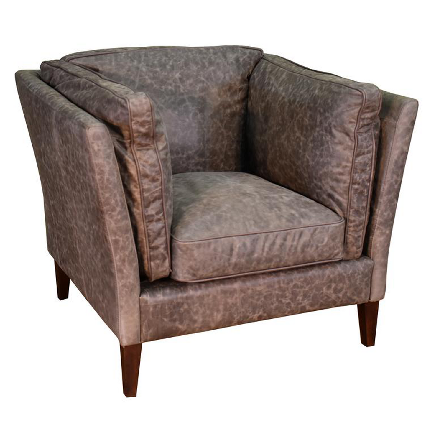 Kenmore Leather Arm Chair - Grey