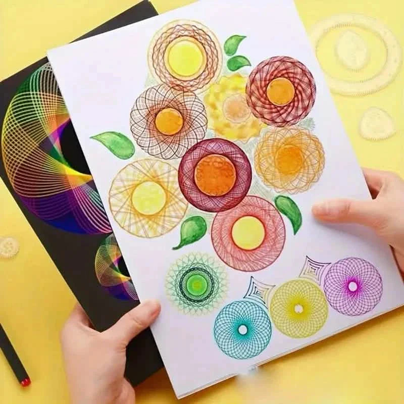 22ピース：透明マジックテンプレートで美しいスパイラル図を作成
